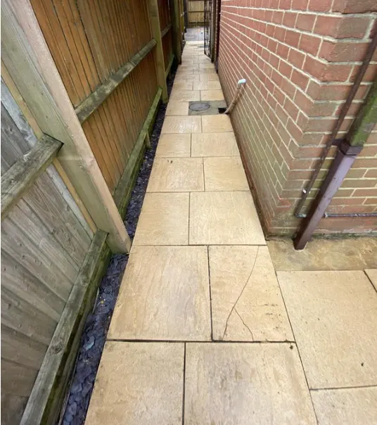 The same side path after pressure washing